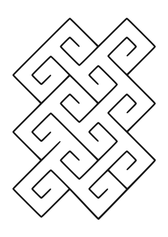 Celtic Spiral Tile Pattern Coloring Page